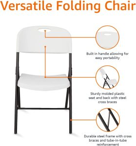 Amazon Basics Folding Plastic Chair with 350-Pound Capacity