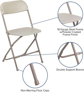 Flash Furniture Hercules™ Series Plastic Folding Chair - White - 650LB Weight Capacity