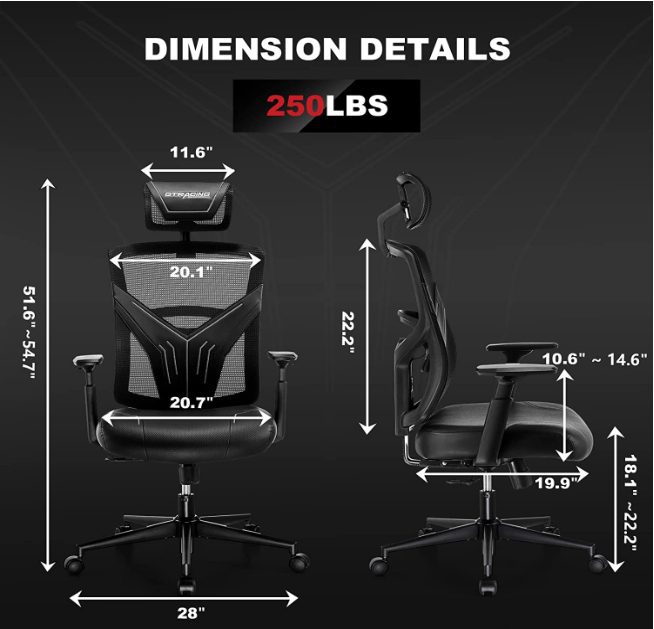 Best chair for herniated disc GTRACING Mesh Back Computer Chair