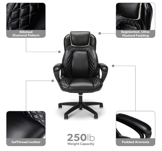 OFM Racing Style Office chair with a high soft threaded back