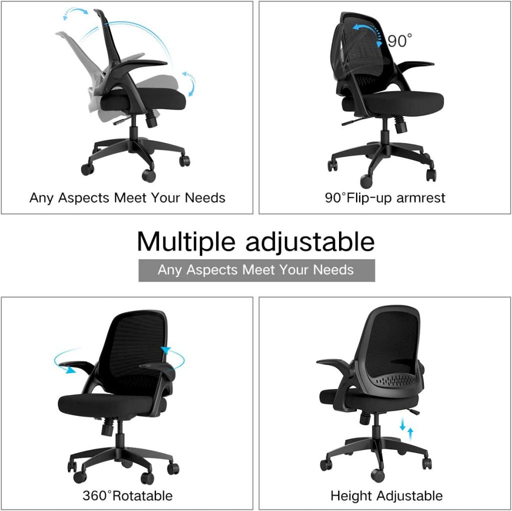  Hbada Office Task Desk ChairSwivel Comfort Chairs with Flip-u