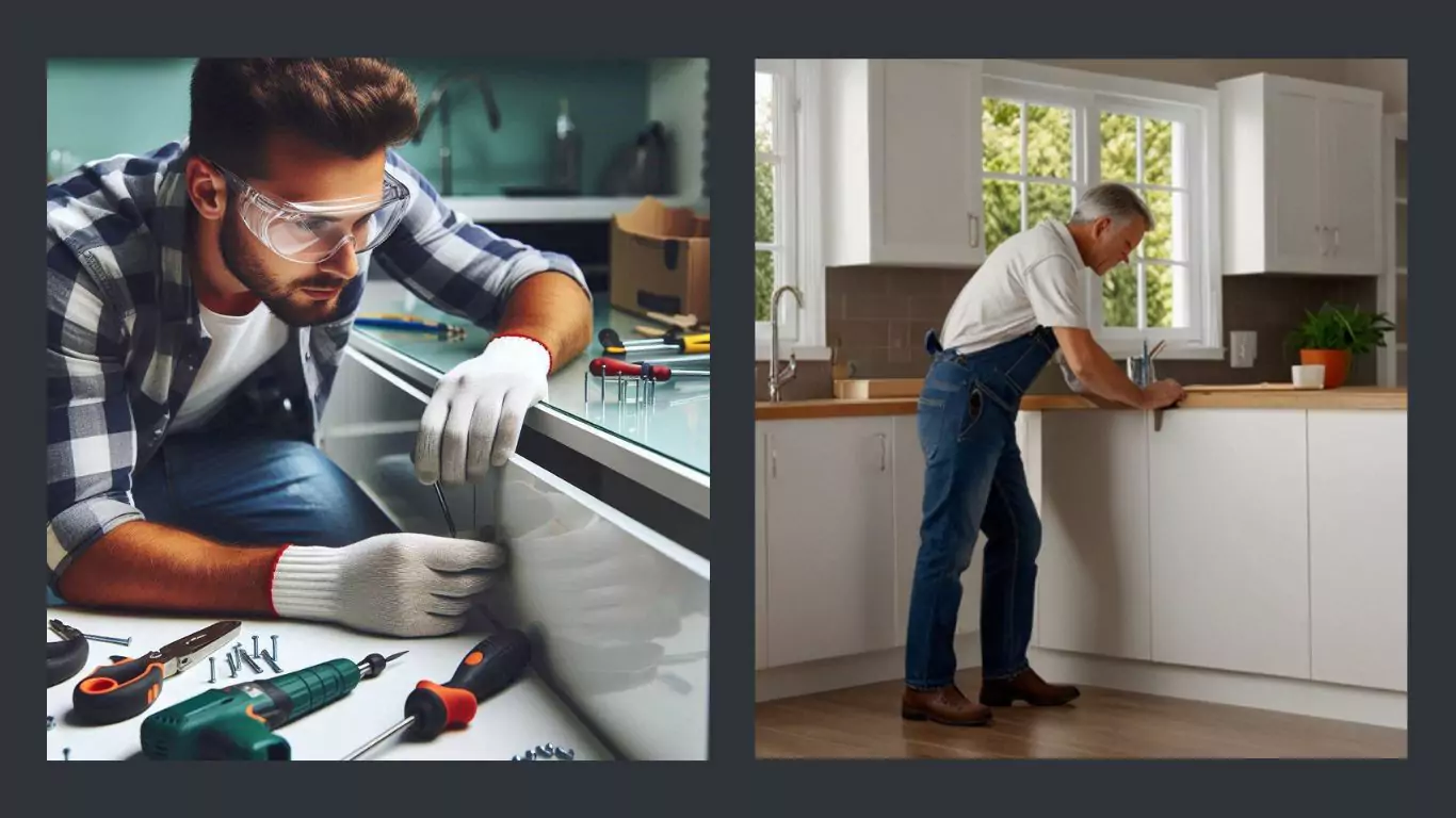 Installation of kitchen cabinet pvc foam board furniture