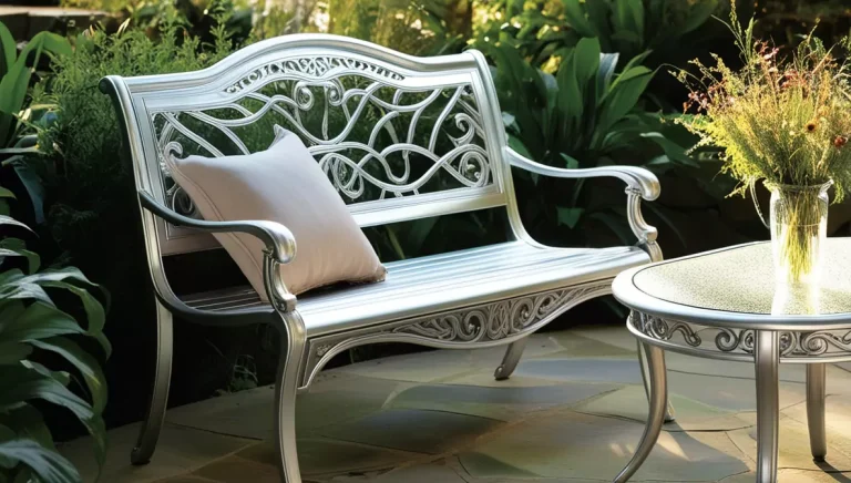 Aluminum garden bench table set