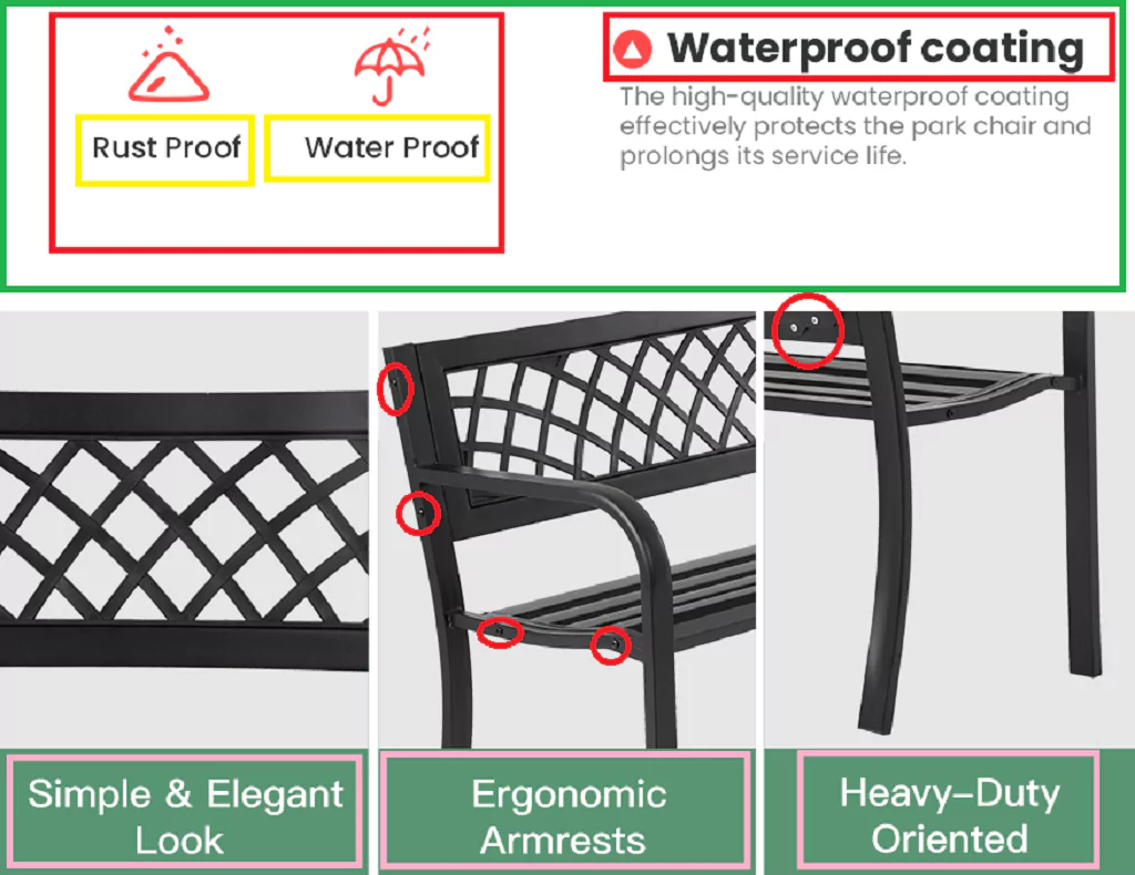 How Outdoor metal garden bench works