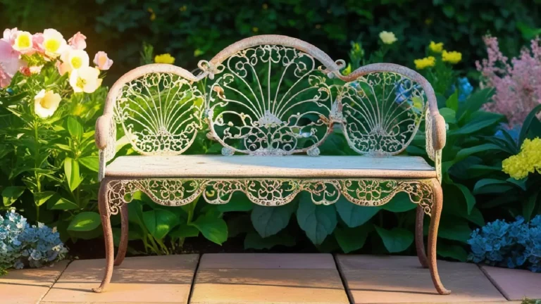 Main outdoor metal garden bench