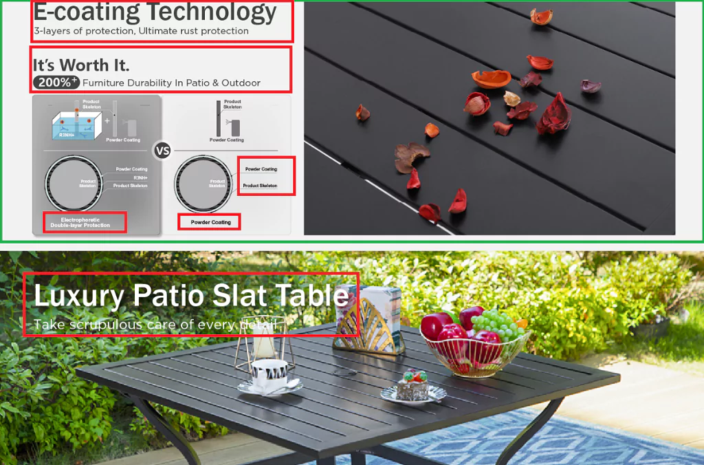 Outdoor Looks Black Garden Table