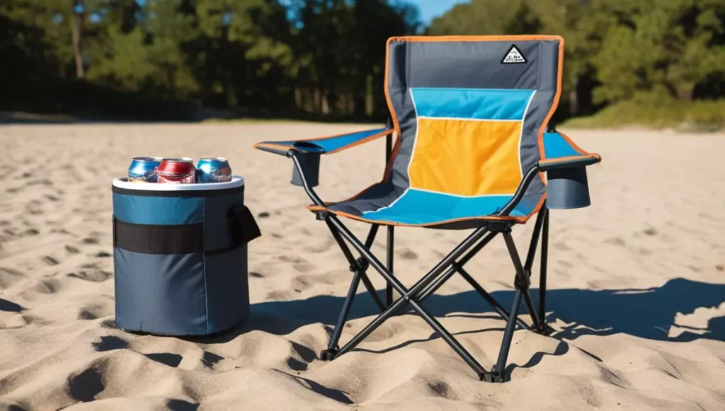 Coleman Portable Camping Chair: 4-Can Cooler, Fully Cushioned Seat and Back