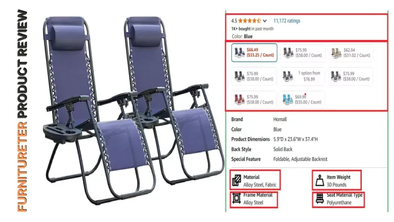 Homall Zero Gravity Adjustable Folding Outdoor Chair | 4.5 star from over 11,170 users