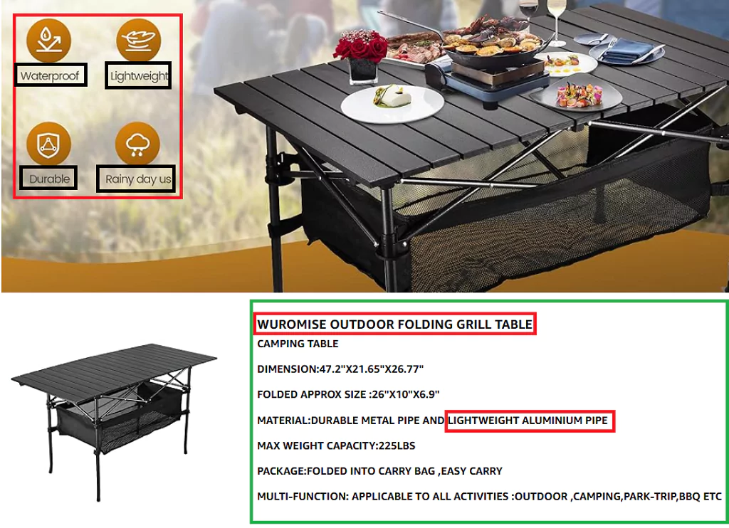 Best aluminum outdoor table camping