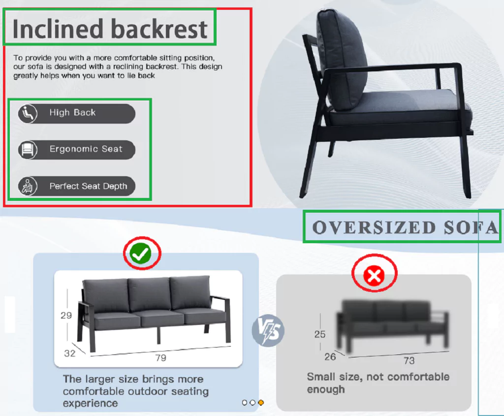 Cast aluminum outdoor furniture