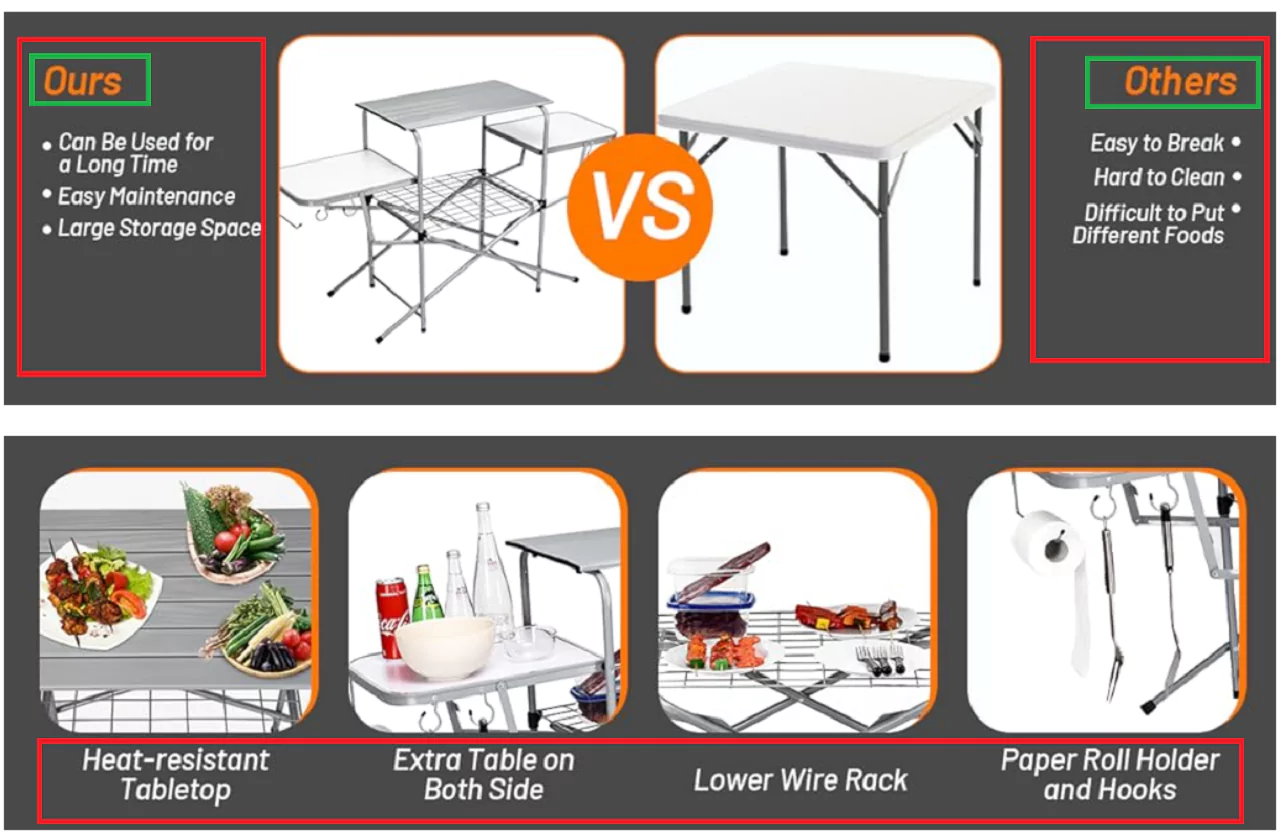 Different aluminuma garden table grill