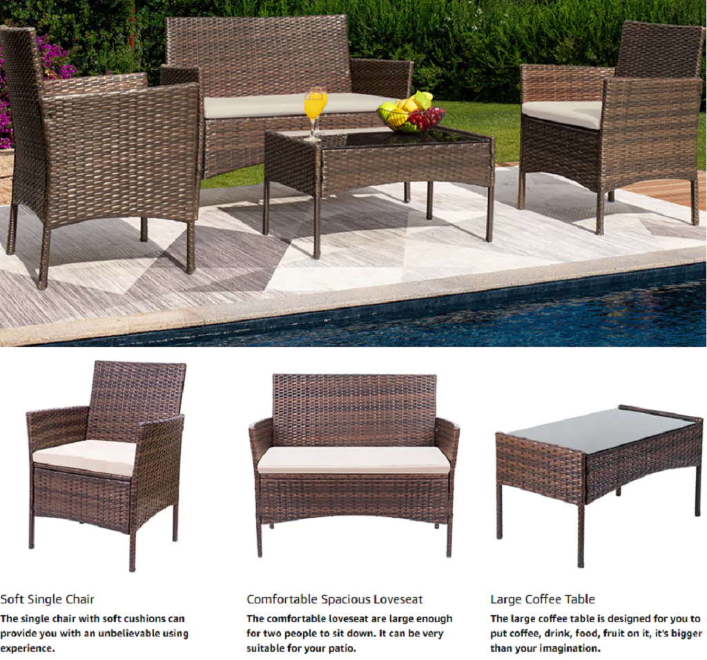 Greesum 3 Pieces Best Outdoor Furniture