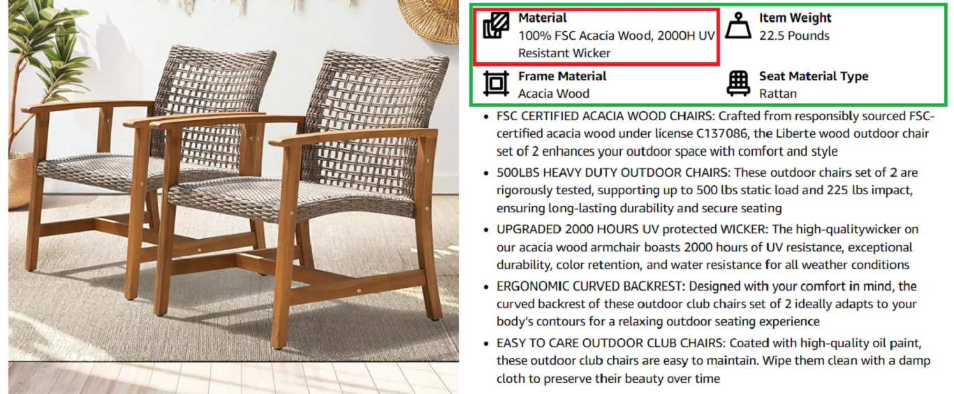 Acacia outdoor furniture