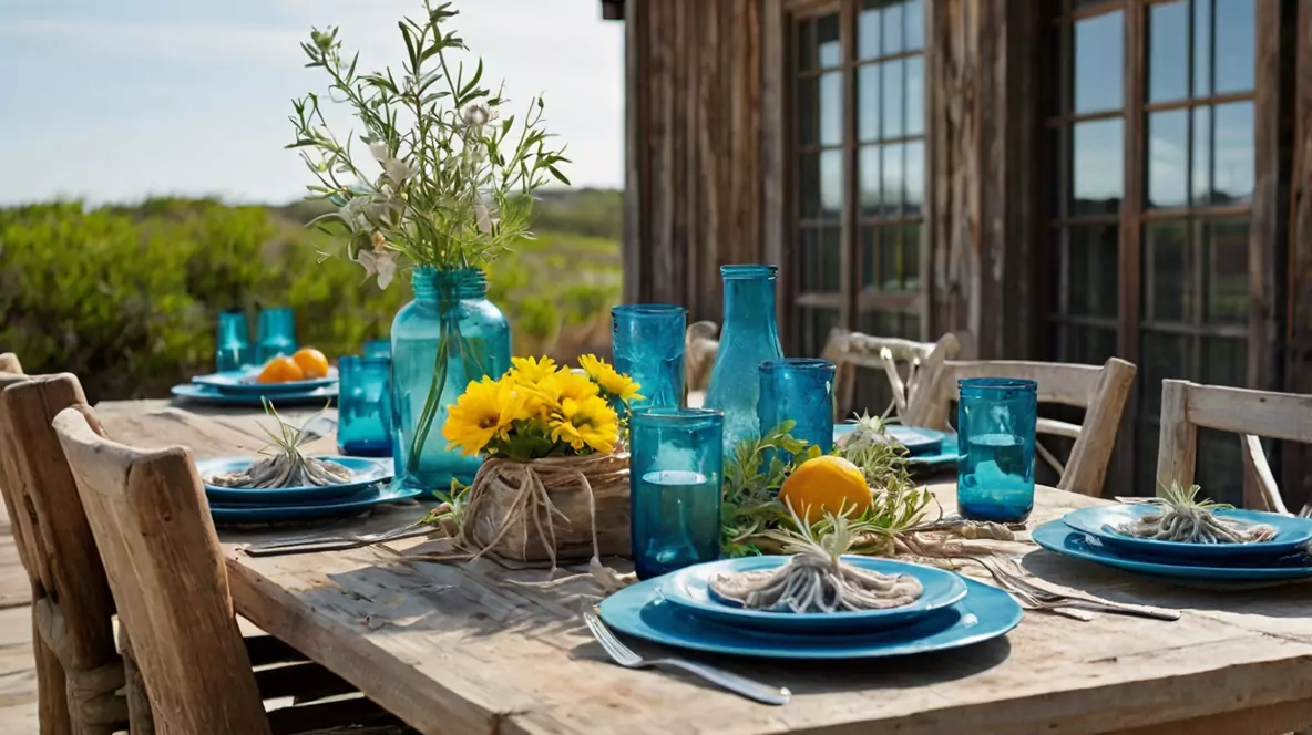 A bright and cheerful outdoor table decor