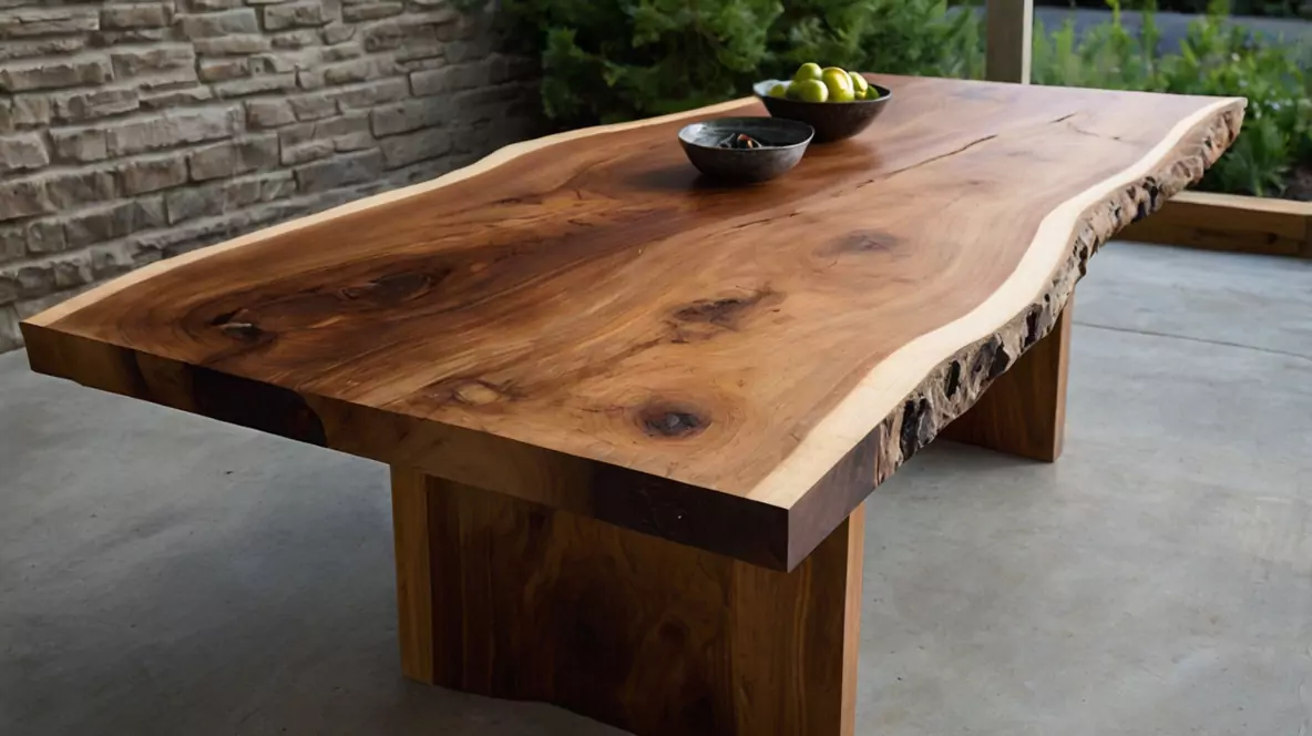 Rustic Charm Live-Edge Slab Table